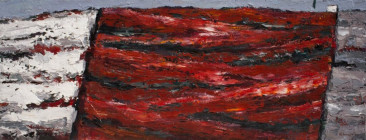 THE RED LANDS, 2013<br />oil on canvas, 63 x 165 cm </br>( 1317 a )