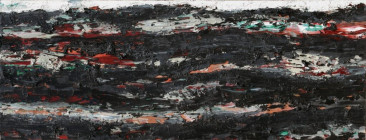 THE GRAY LANDS, 2006<br />oil on canvas, 63 x 165 cm </br>( 0607 )